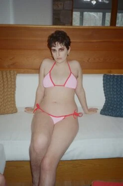 Hunza G: Gina Triangle Tie Bikini Set - Bubble/Red