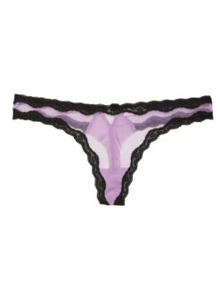 Fleur Du Mal: Sheer Tulle Thong - Lavender -Azaleas Nyc Store 230407 FLEURDUMAL 88 0362