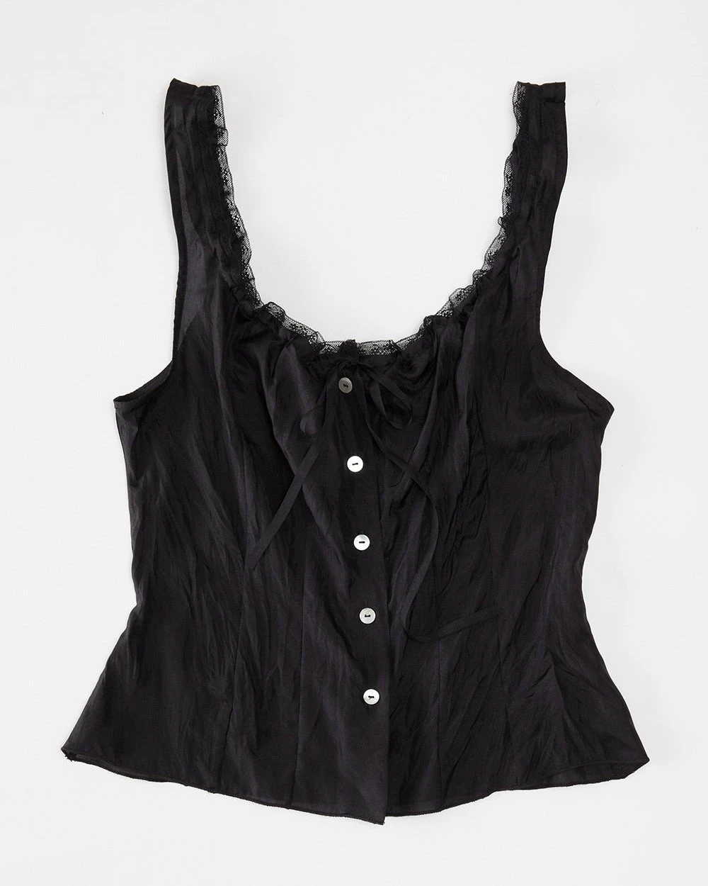 Work of Fiction: Jesse Silk Habotai Button Up Camisole - Ink Work Of Fiction: Jesse Silk Habotai Button Up Camisole - Ink -Azaleas Nyc Store Chemise Black
