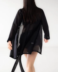 Salua: Silk Short Sleeve Robe - Black -Azaleas Nyc Store Classic short robe cotton 4 800x1200 b0b1b93d 50f2 40b5 90b7 aa4a3350549a
