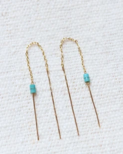 8.6.4: Threader Chain Earrings - Turquoise