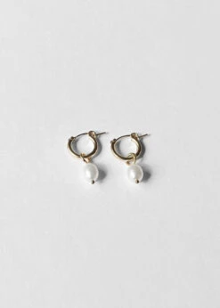 Kara Yoo: Anna Hoop Earrings + Pearl Drop Charms - 14K Gold Filled