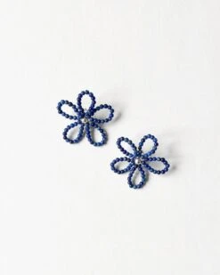 Kara Yoo: Bloom Medium Earrings - Lapis