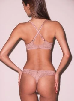 Fleur Du Mal: Charlotte Lace Seamless Thong - Tan