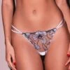 Fleur Du Mal: Harper Embroidery G-String - Crystal Blue -Azaleas Nyc Store FDM 102524 86957 full