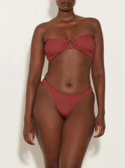 Hunza G: Gloria Bandeau Bikini Set - Last One! -Azaleas Nyc Store GLORIAWITHFABRICCOVEREDHOOPSMETALLICROSEWOOD 01 1080x 0510dfa2 9a63 4933 af60 295c5a8c9c45