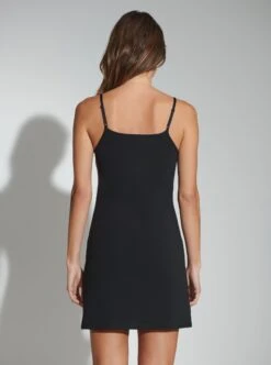 Skin: Ginny Organic Cotton Slip - XL, Last One! -Azaleas Nyc Store GinnyOrganicSlipWithAdjustableSraps OCL90B inblack1