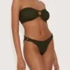 Hunza G: Gloria Bandeau Bikini Set - Metallic Khaki -Azaleas Nyc Store Gloria khaki