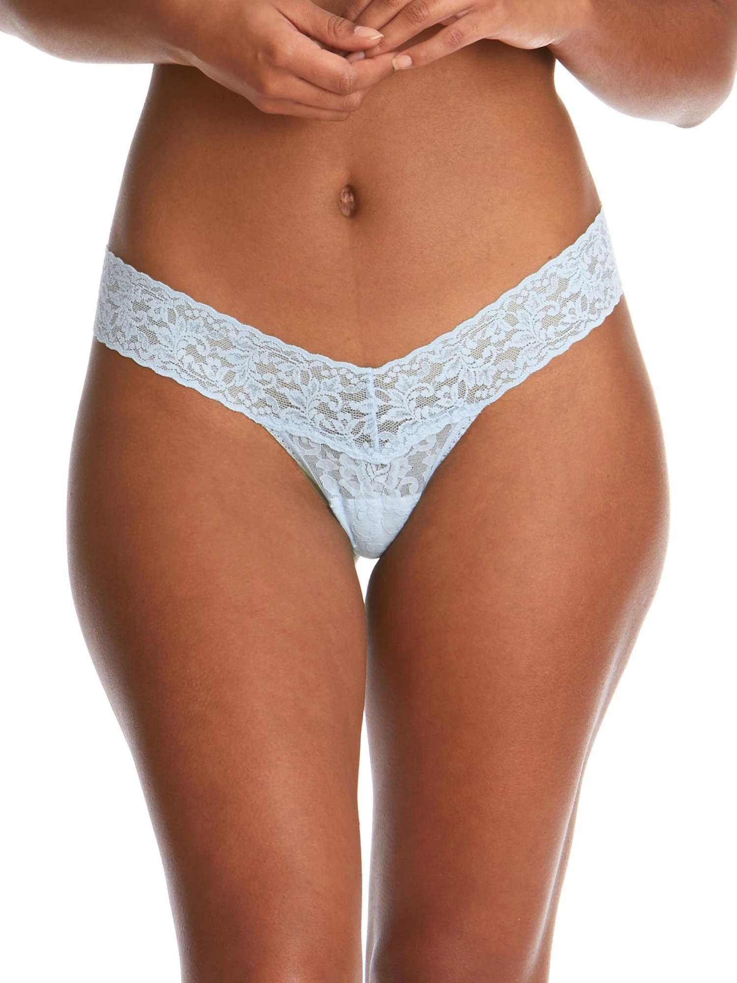 Hanky Panky: Lace Low Rise Thong - Fashion Colors Hanky Panky: Lace Low Rise Thong - Fashion Colors -Azaleas Nyc Store Hanky Panky Signature Lace Low Rise Thong Partly Cloudy Blue PARTLY CLOUDY BLUE View 2