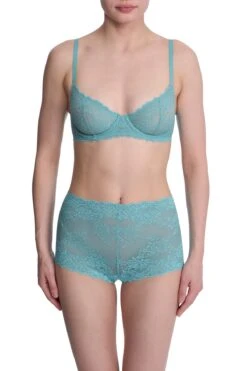 Natori: Heavenly Boyshort - Electric Aqua -Azaleas Nyc Store Heavenly Convertible Bra Heavenly Boyshort Electric Aqua by Natori