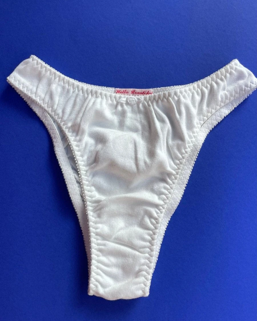 Hello Beautiful: French Cut Panty - White Hello Beautiful: French Cut Panty - White -Azaleas Nyc Store IMG 0504