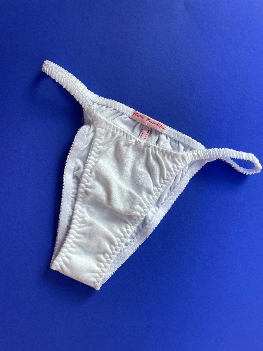 Hello Beautiful: Romance String Panty - White Hello Beautiful: Romance String Panty - White -Azaleas Nyc Store IMG 0510