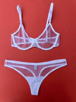 Yasmine Eslami: Jeanne Mesh Underwire Bra - Blanc -Azaleas Nyc Store IMG 1429