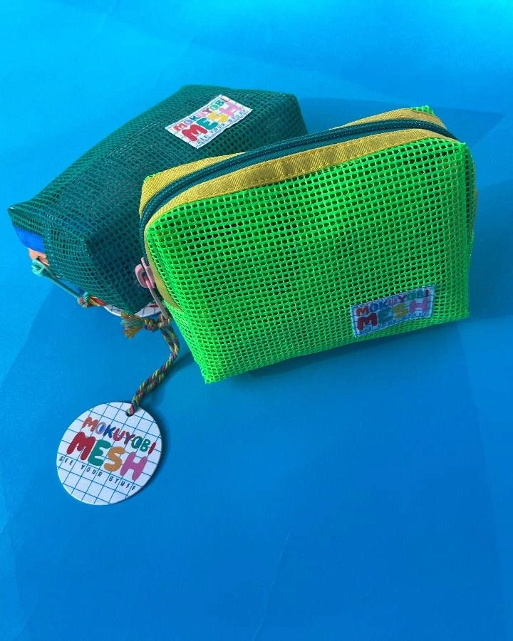 Mokuyobi: Mesh Chubby Zip Pouch - Slime Mokuyobi: Mesh Chubby Zip Pouch - Slime -Azaleas Nyc Store IMG 1455