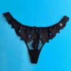 Fleur Du Mal: Lily Embroidery Lace Thong - Black -Azaleas Nyc Store IMG 3641