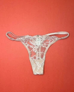 Clo: Fortuna Lace Adjustable String Thong - Rosa Cuarzo