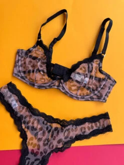 Fleur Du Mal: Printed Sheer Tulle Demi Bra - Leopard Print 9 Fleur Du Mal: Printed Sheer Tulle Demi Bra - Leopard Print -Azaleas Nyc Store IMG 5438