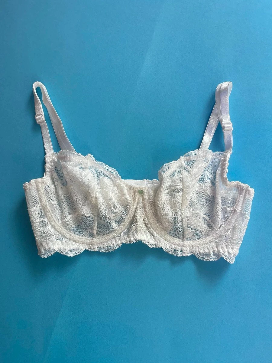 Clo: Fortuna Lace Demi Underwire Bra - White Clo: Fortuna Lace Demi Underwire Bra - White -Azaleas Nyc Store IMG 9259