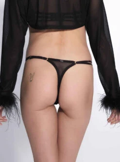 KissKill: Irena Mesh Mini G-String - Black -Azaleas Nyc Store Irena Mini G String Back