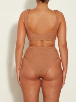 Hunza G: Jamie Twist Front Bikini Set - Metallic Cocoa -Azaleas Nyc Store JAMIEBIKINIMETALLICCRINKLEMETALLICCOCOA BC 1080x 459964fb 8da8 48da 849a 9e33b18c89c1