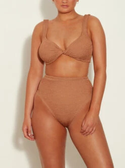 Hunza G: Jamie Twist Front Bikini Set - Metallic Cocoa -Azaleas Nyc Store JAMIEBIKINIMETALLICCRINKLEMETALLICCOCOA FC 1080x 136e1e32 6499 4570 8fd1 0f9418fd2dce