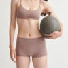 Skin: Gayle Organic Cotton Boyshort - Mauve -Azaleas Nyc Store OCL600Bgayleboyshortandgeorginascoopinmauve2