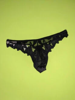 Fleur Du Mal: More Space Lily Lace Thong - Black -Azaleas Nyc Store PXL 20230923 185624080