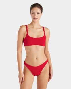 Hunza G: Phoebe Bikini Set With Braided Straps - Red 4 Hunza G: Phoebe Bikini Set With Braided Straps - Red -Azaleas Nyc Store Phoebe Bikini Red 2 FC RS