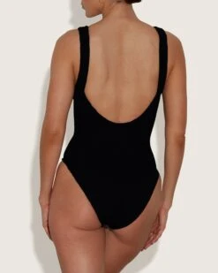 Hunza G: Sadie Plunge One Piece - Black 4 Hunza G: Sadie Plunge One Piece - Black -Azaleas Nyc Store SADIE SWIM BLACK BC