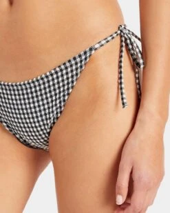 Hunza G: Sabrina Triangle Bikini Set - Black Gingham -Azaleas Nyc Store Sabrina Black 5 D rs
