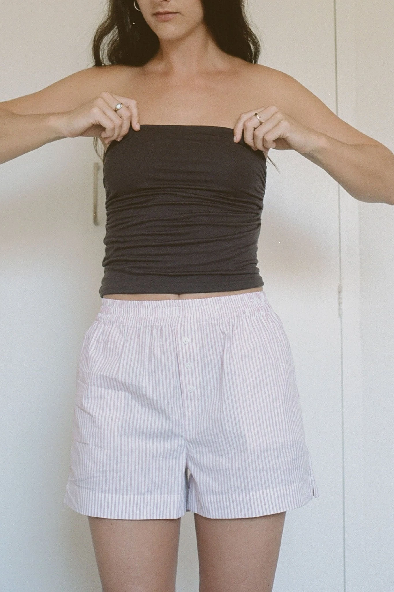 Non Private: Tube Top with Peekaboo Eyelet - Espresso Non Private: Tube Top With Peekaboo Eyelet - Espresso -Azaleas Nyc Store SeamlessBandeuTop Espresso 16