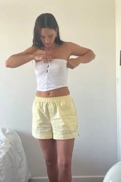 Non Private: Boxer Shorts - Yellow -Azaleas Nyc Store SeamlessBandeuTop White 8