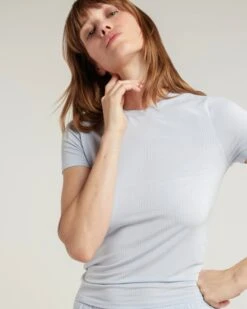 Skin: Dreamy Modal Short Sleeve Tee - Fog 3 Skin: Dreamy Modal Short Sleeve Tee - Fog -Azaleas Nyc Store Skin Spring 2500204 2