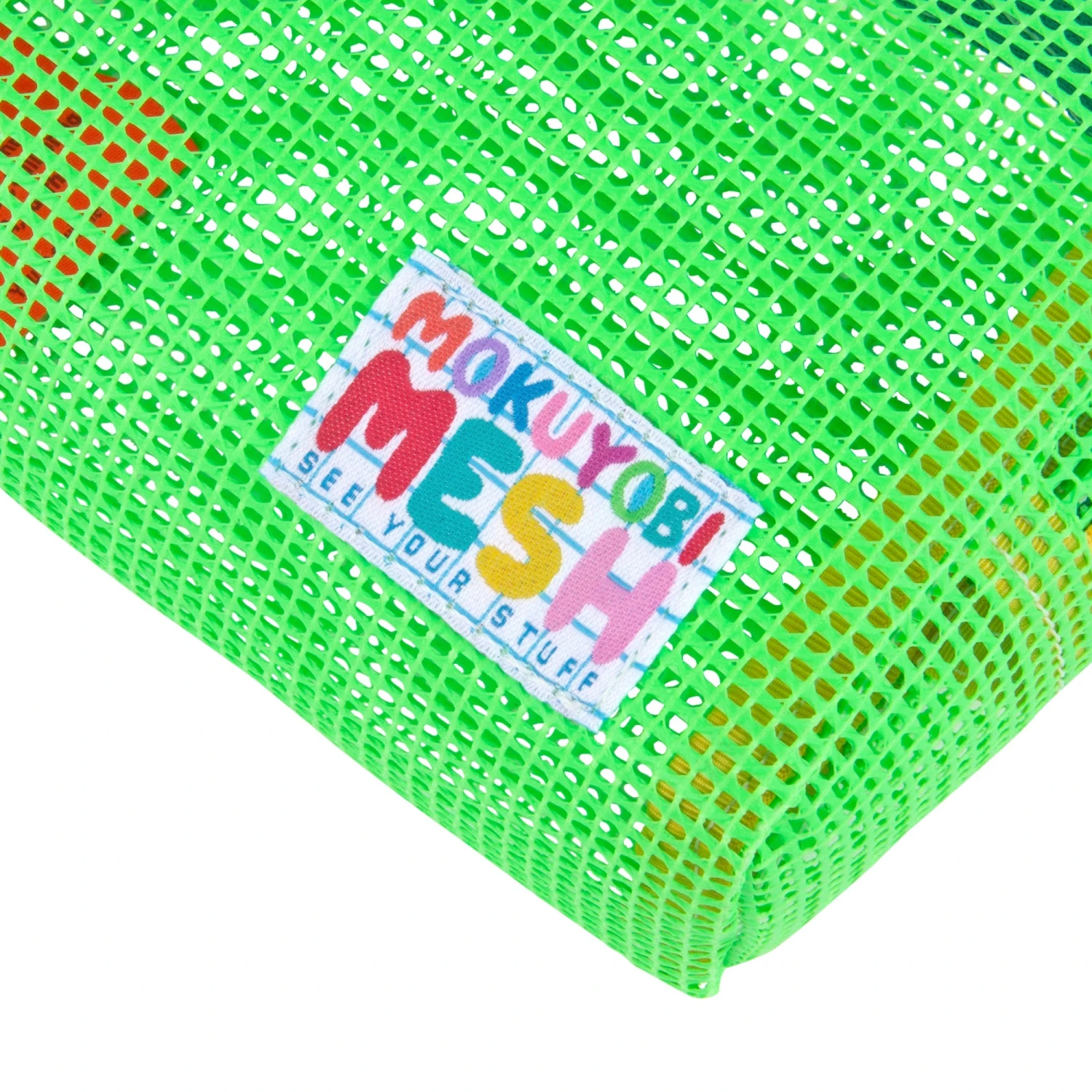 Mokuyobi: Mesh Chubby Zip Pouch - Slime Mokuyobi: Mesh Chubby Zip Pouch - Slime -Azaleas Nyc Store Slime Mesh Zip Pouch 3