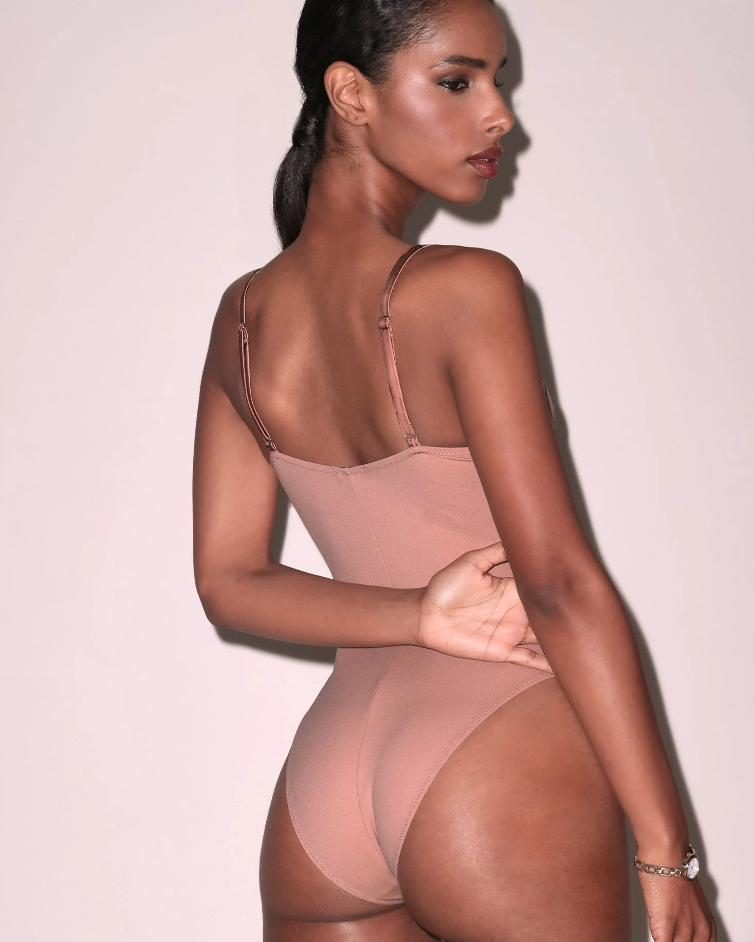 Fleur du Mal: Le Stretch Micro Seduce U Plunge Bodysuit - Tan Fleur Du Mal: Le Stretch Micro Seduce U Plunge Bodysuit - Tan -Azaleas Nyc Store U Plunge Bodysuit3