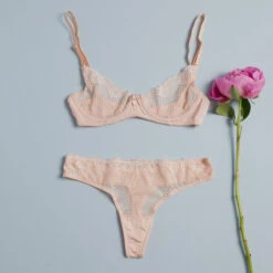 Duet By Timpa: Lace Demi Bra - Beige 9 Duet By Timpa: Lace Demi Bra - Beige -Azaleas Nyc Store azaleas 053122 050.crop