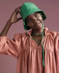 Hansel From Basel: Tulip Bucket Hat - Kelly Green -Azaleas Nyc Store hfb 110430 LotusDress Clay 1102