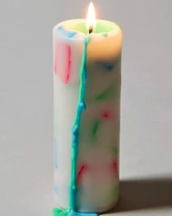 Ri-Ri-Ku: Drip Pillar Candle - White