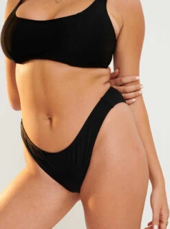 RAQ: 90's Bikini Brief Bottom - Black -Azaleas Nyc Store raq swimwear 90 s brief black 29883062419502