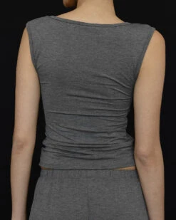 Kye Intimates: Recline Bamboo Shell Top - Charcoal 4 Kye Intimates: Recline Bamboo Shell Top - Charcoal -Azaleas Nyc Store reclineshellcharcoal 3 rz 995x1500 crop center ad8b771f 6791 46dd b210 16bb050e6ea4