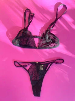 Clo: Selva Lace Adjustable Thong - Black -Azaleas Nyc Store selva bset
