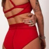 La Fille D'O: Lotus High Waisted Bikini Bottom - Red -Azaleas Nyc Store shootweb 28 01 IRMA 349 1