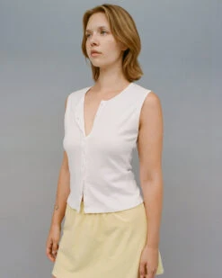Gil Rodriguez: Sophie Sleeveless Cardigan - White 4 Gil Rodriguez: Sophie Sleeveless Cardigan - White -Azaleas Nyc Store sophie sleeveless top 3 1206x1800 338a0368 b617 4bc0 957e cc6f9383c961