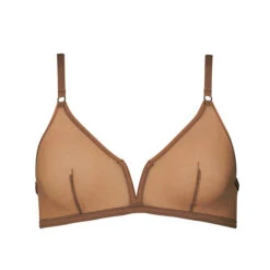 Ownbrown: Plunge V Wire Mesh Bra - Bintu -Azaleas Nyc Store sq bintu vwire flat