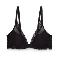 Natori: Feathers Contour Plunge Padded T-Shirt Bra - Black -Azaleas Nyc Store sq black flat 01196e8b 1f13 4a18 83eb 70c071565c30