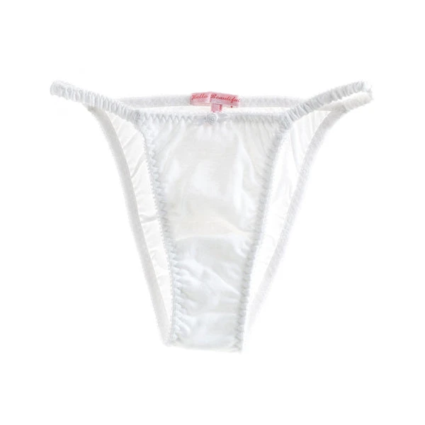 Hello Beautiful: Romance String Panty - White Hello Beautiful: Romance String Panty - White -Azaleas Nyc Store sq romancestring white flat