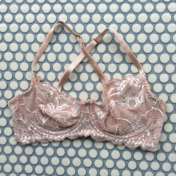 Clo: Fortuna Lace Demi Underwire Bra - Rosa Cuarzo Clo: Fortuna Lace Demi Underwire Bra - Rosa Cuarzo -Azaleas Nyc Store sq rosacuarzo uw cross