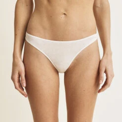 Skin: Organic Cotton Thong - Basics 5 Skin: Organic Cotton Thong - Basics -Azaleas Nyc Store sq skin THONG white front