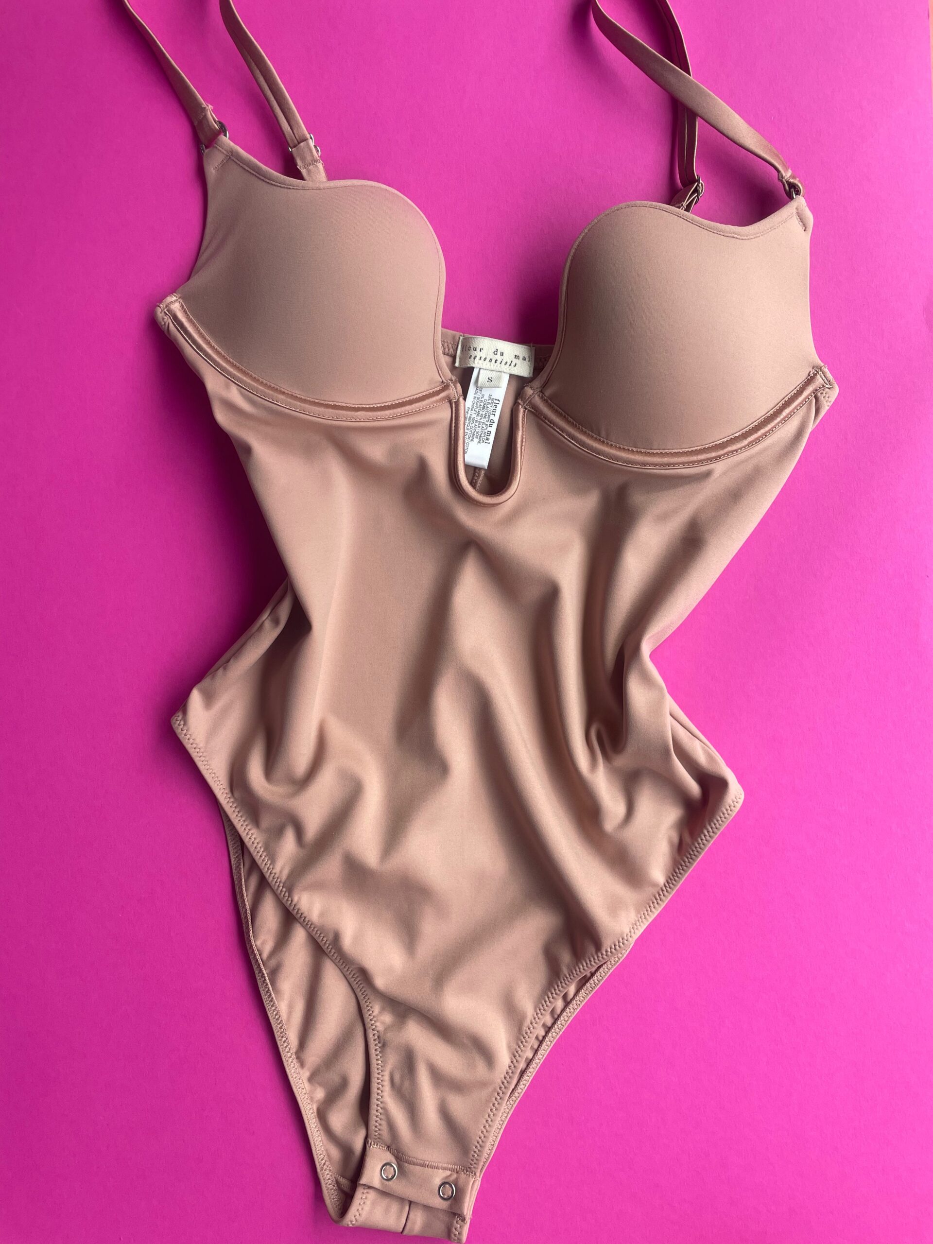 Fleur du Mal: Le Stretch Micro Seduce U Plunge Bodysuit - Tan Fleur Du Mal: Le Stretch Micro Seduce U Plunge Bodysuit - Tan -Azaleas Nyc Store uplunge bs scaled