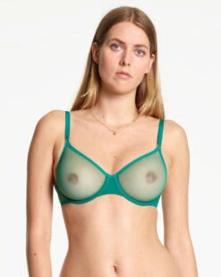 Yasmine Eslami: Jeanne Mesh Underwire Bra - Mint